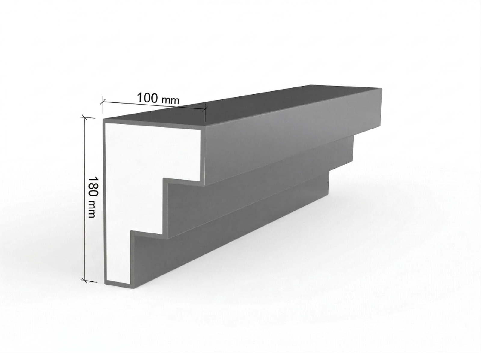 Modern EPS decorative cornice moulding with 180mm x 100mm profile, featuring polymer coating for exterior wall decoration in Vietnam and Thailand projects.