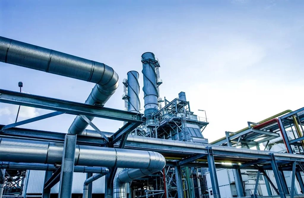 Industrial piping system at Hebei Energy-Saving Technology Industrial Park insulated with high-performance nano aerogel blankets.
